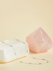 Estella Bartlett Pale Silver Tone Amazonite Paperlink Luck Necklace - Image 4 of 4