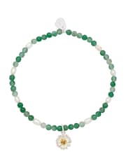 Estella Bartlett Silver Tone Green & Pearl Wildflower Bracelet - Image 1 of 3