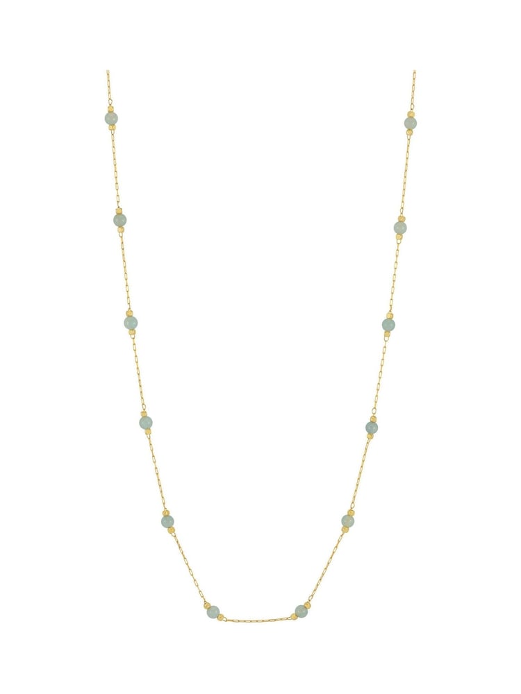 Estella Bartlett Gold Tone Amazonite Paperlink Luck Necklace - Image 2 of 3
