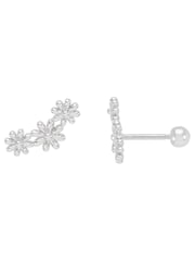 Estella Bartlett Silver Tone Triple Flower Studs Earrings - Image 1 of 3