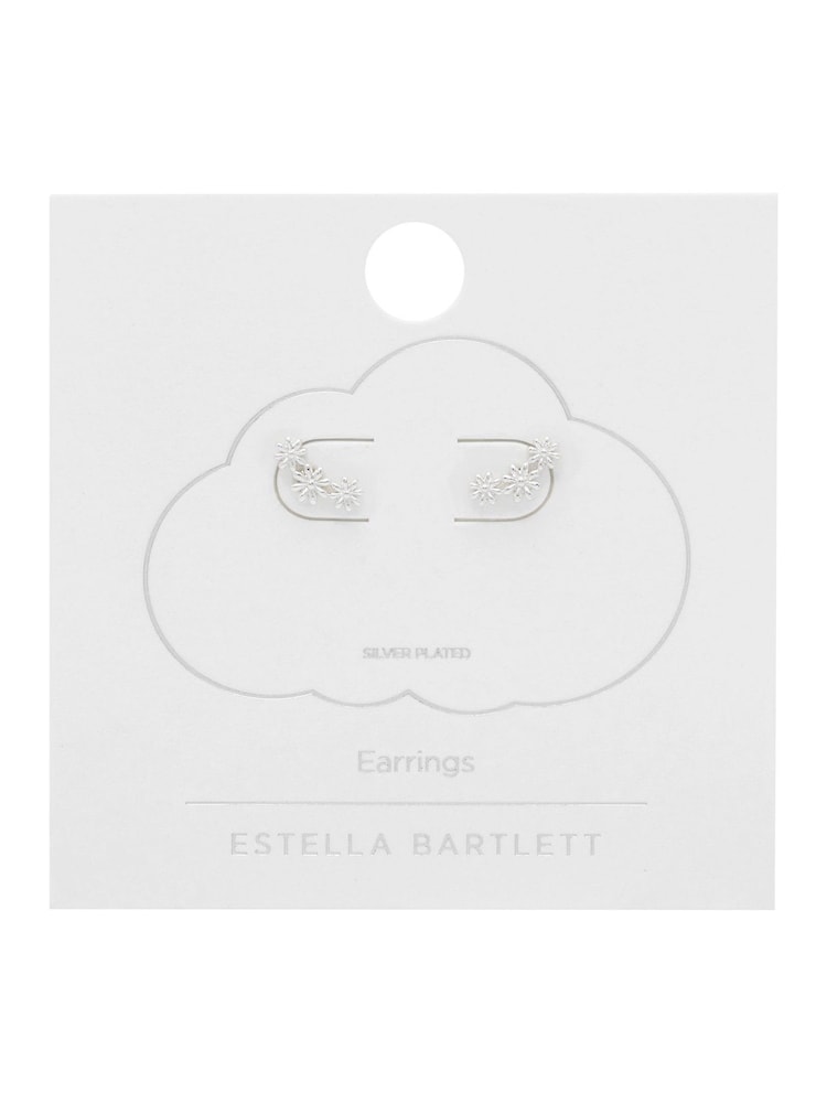 Estella Bartlett Silver Tone Triple Flower Studs Earrings - Image 3 of 3