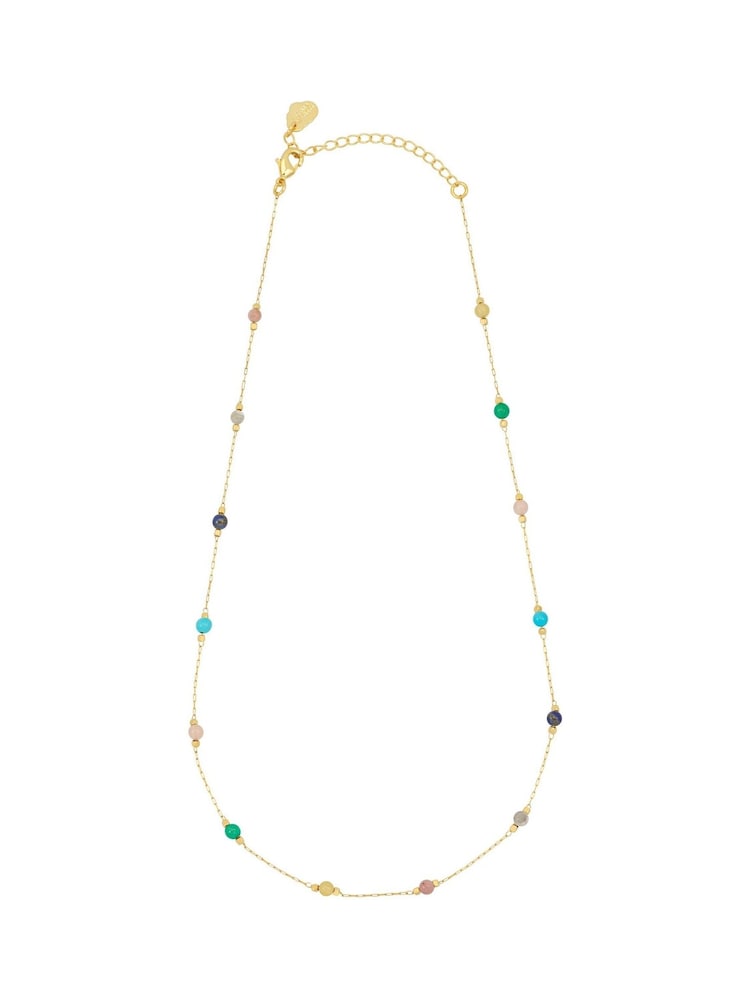 Estella Bartlett Pale Gold Tone Amazonite Paperlink Luck Necklace - Image 1 of 4