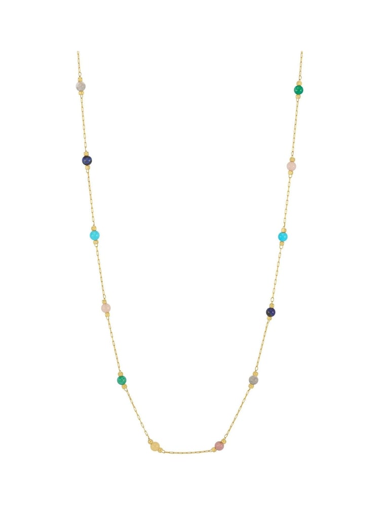 Estella Bartlett Pale Gold Tone Amazonite Paperlink Luck Necklace - Image 2 of 4