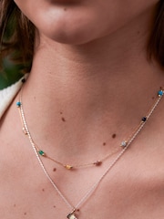 Estella Bartlett Pale Gold Tone Amazonite Paperlink Luck Necklace - Image 3 of 4