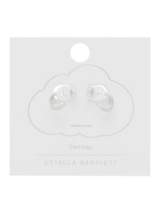 Estella Bartlett Silver Tone Plain And Twist Double Hoop Earrings - Image 3 of 3