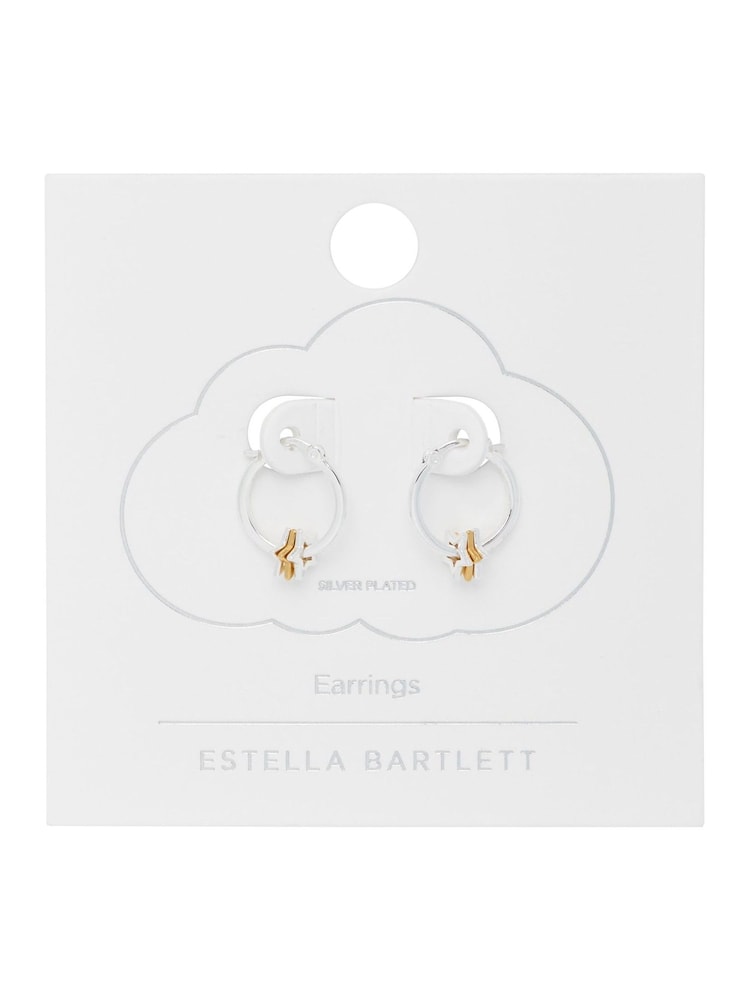 Estella Bartlett Silver Tone Multi Star Hoop Earrings - Image 2 of 2