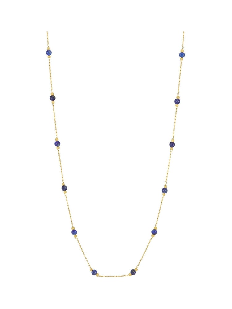 Estella Bartlett Metallic Gold Tone Amazonite Paperlink Luck Necklace - Image 2 of 4