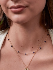 Estella Bartlett Metallic Gold Tone Amazonite Paperlink Luck Necklace - Image 3 of 4