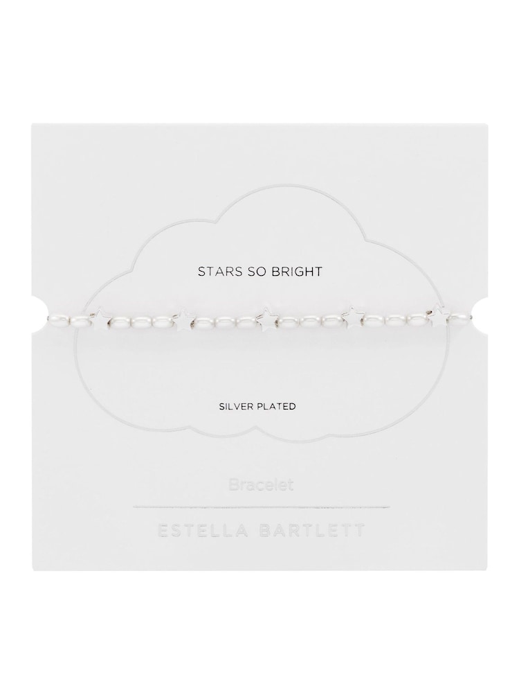 Estella Bartlett Silver Tone Stars So Bright Mixed Pearl Bracelet - Image 3 of 3