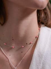 Estella Bartlett Silver Sand Amazonite Paperlink Luck Necklace - Image 3 of 4