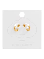 Estella Bartlett Gold Tone Plain And Twist Double Hoop Earrings - Image 3 of 3