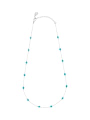 Estella Bartlett Silver Tone Amazonite Paperlink Luck Necklace - Image 1 of 4