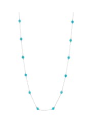 Estella Bartlett Silver Tone Amazonite Paperlink Luck Necklace - Image 2 of 4