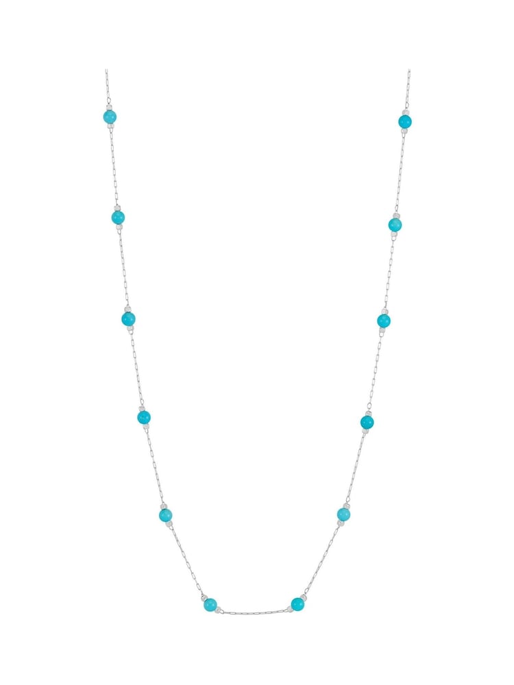 Estella Bartlett Silver Tone Amazonite Paperlink Luck Necklace - Image 2 of 4