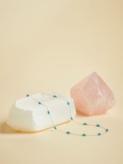 Estella Bartlett Silver Tone Amazonite Paperlink Luck Necklace - Image 4 of 4