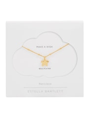 Estella Bartlett Gold Tone Hand Drawn Star Pendant On Beaded Chain Necklace - Image 4 of 4