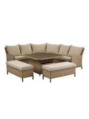 Bramblecrest Willow Patagonia Garden Square Sofa with Adjustable 8 Seater Casual Dining Table and 2 Benches - Image 5 of 6