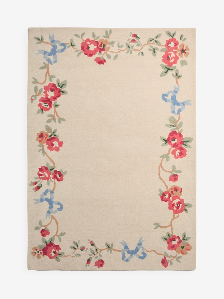 Cath Kidston Natural Rose and Bows Wool Tufted Rug - Image 2 of 5