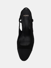 črna - Novo Inatro Round Toe Slingback Block čevlji z visoko peto Courts - Slika 5 iz 6