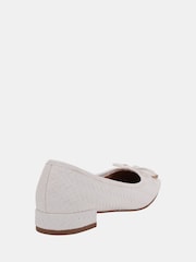 Novo White Cecilia Woven Low Block Ballerinas - Image 4 of 6