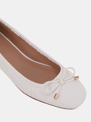 Novo White Cecilia Woven Low Block Ballerinas - Image 6 of 6