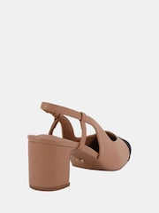 Naravni - Novo Inatro Round Toe Slingback Block čevlji z visoko peto Courts - Slika 4 iz 6