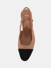 Naravni - Novo Inatro Round Toe Slingback Block čevlji z visoko peto Courts - Slika 5 iz 6