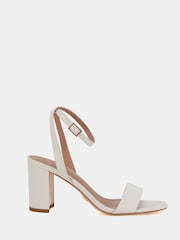 Novo White Wide Fit Martinez Block Heel Sandals - Image 2 of 6