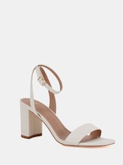 Novo White Wide Fit Martinez Block Heel Sandals - Image 3 of 6
