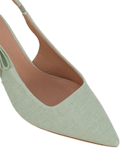 Novo Green Indi Bow Low Heel Point Slingback Courts - Image 7 of 7