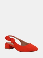 Novo Orange Wide Fit Claudia Bow Low Block Slingbacks - Image 3 of 6
