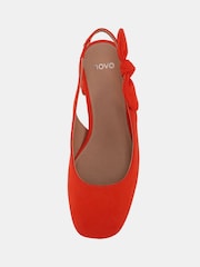 Novo Orange Wide Fit Claudia Bow Low Block Slingbacks - Image 5 of 6