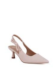 Novo Pink Wide Fit Indi Bow Low Heel Point Slingback Courts - Image 4 of 7