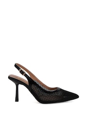 Novo Black Wide Fit Ilona Mesh Point Slingback Courts - Image 2 of 6