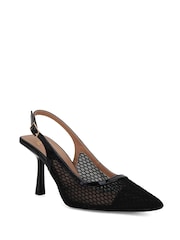 Novo Black Wide Fit Ilona Mesh Point Slingback Courts - Image 3 of 6