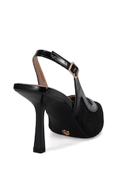 Novo Black Wide Fit Ilona Mesh Point Slingback Courts - Image 4 of 6