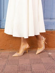 Novo Nude Wide Fit Ilona Mesh Point Slingback Courts - Image 1 of 6