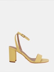Novo Yellow Wide Fit Martinez Block Heel Sandals - Image 2 of 7