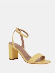 Novo Yellow Wide Fit Martinez Block Heel Sandals - Image 3 of 7