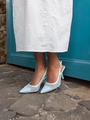 Novo Blue Wide Fit Ilona Mesh Point Slingback Courts - Image 1 of 6