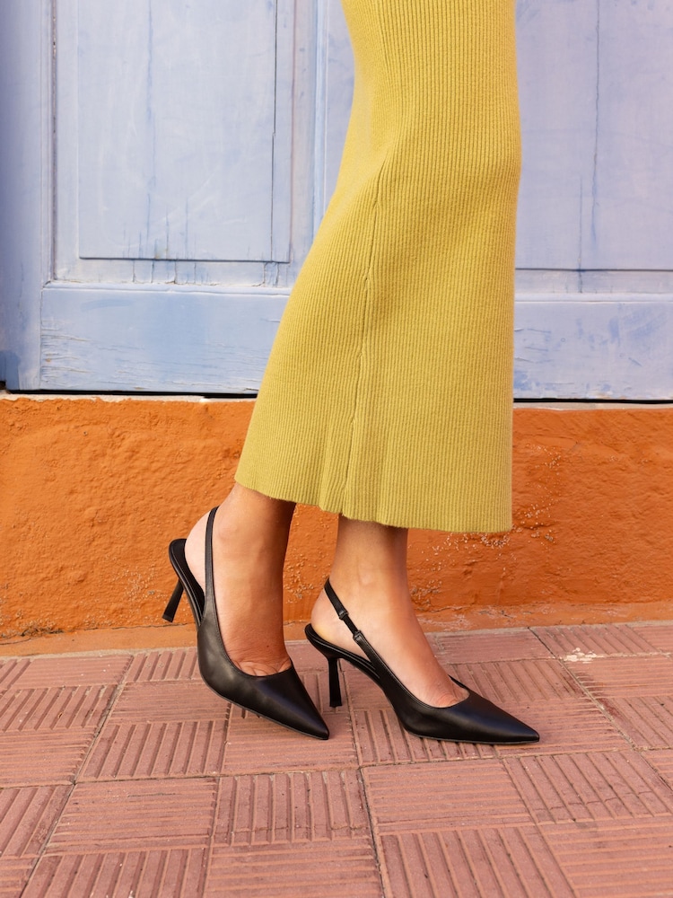Novo Black Iraya Point Slingback Court Shoes - Image 1 of 6