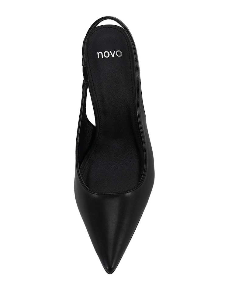 Novo Black Iraya Point Slingback Court Shoes - Image 5 of 6