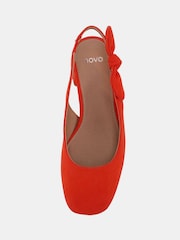 rdeča - Novo Novo Chrome Claudia Standard Fit Bow Low Block Slingbacks - Slika 4 iz 6
