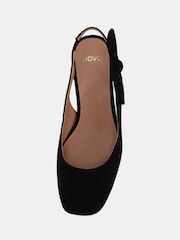 Novo Black Wide Fit Claudia Bow Low Block Slingbacks - Image 5 of 6