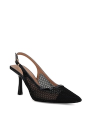 Novo Black Ilona Mesh Point Slingback Courts - Image 3 of 6