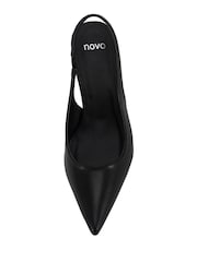 Novo Black Wide Fit Iraya Point Slingback Court Shoes - Image 5 of 6