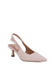 Novo Pink Indi Bow Low Heel Point Slingback Courts - Image 4 of 7