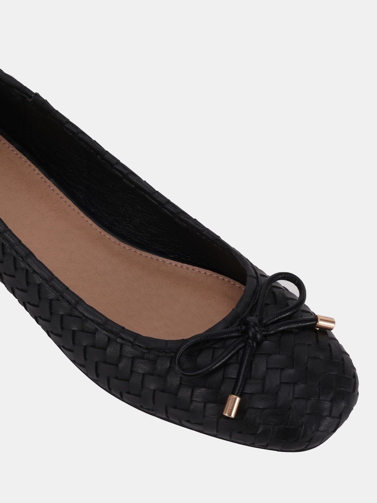 Novo Black Wide Fit Cecilia Woven Low Block Ballerinas - Image 6 of 6 Novo Black Wide Fit Cecilia Woven Low Block Ballerinas - Image 6 of 6