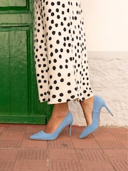 Novo Light Blue Wide Fit Impossible Point Court Shoes - Image 1 of 6
