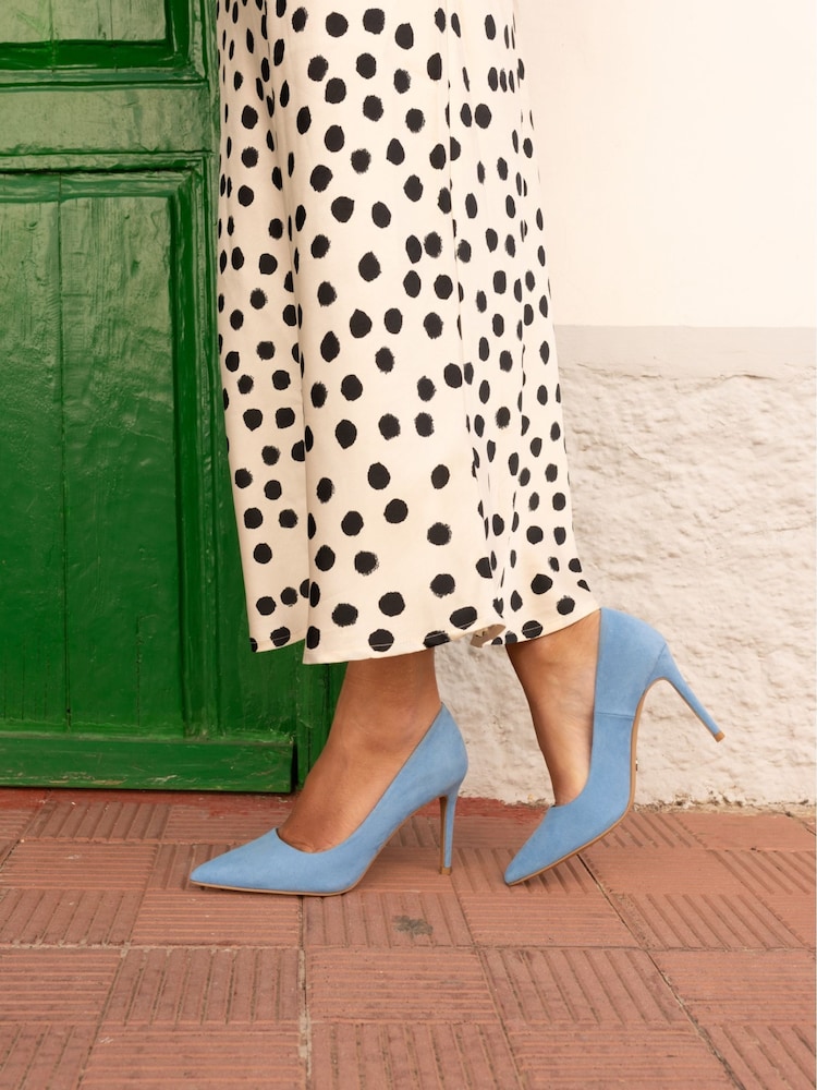 Novo Light Blue Wide Fit Impossible Point Court Shoes - Image 1 of 6